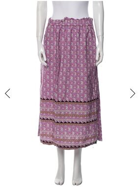 Sea New York Pink Floral Maxi Skirt with Patterned Hem
